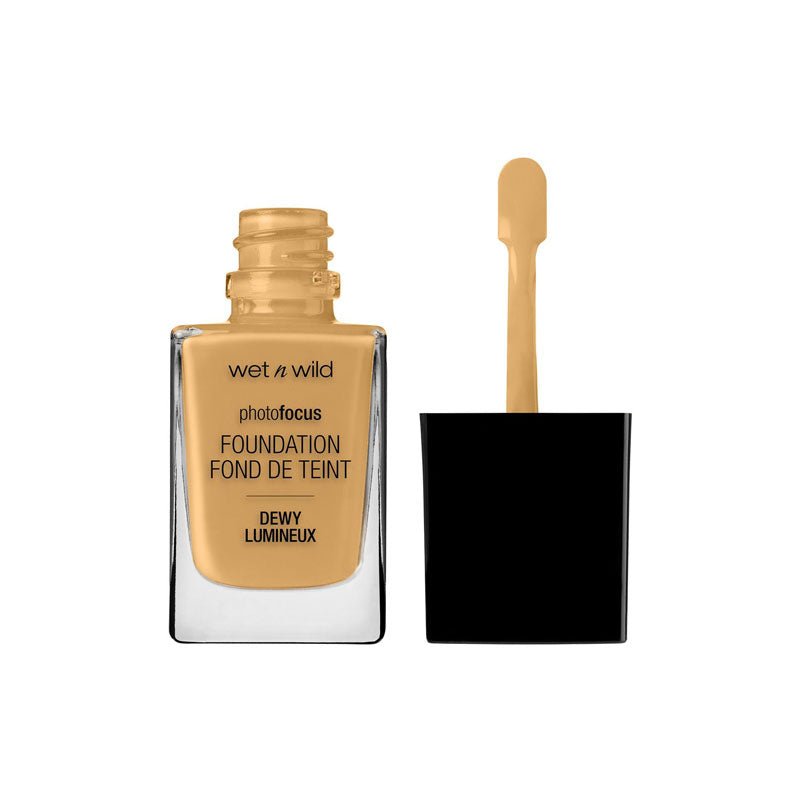 Wet n Wild Photo Focus Dewy Foundation – Desert Beige | Natural Glow Liquid Foundation with Flashback-Free Formula - Beasymart