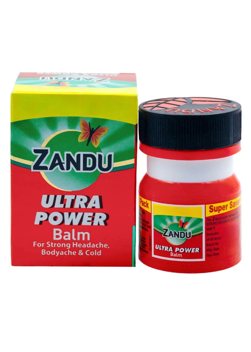 Zandu Ultra Power Balm Red 8ml For Strong Headache, Bodyache & Cold - Beasymart