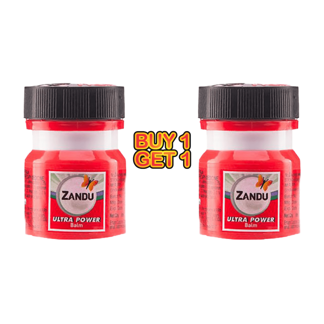 Zandu Ultra Power Balm Red 8ml For Strong Headache, Bodyache & Cold Buy 1 Get 1 Offer - Beasymart